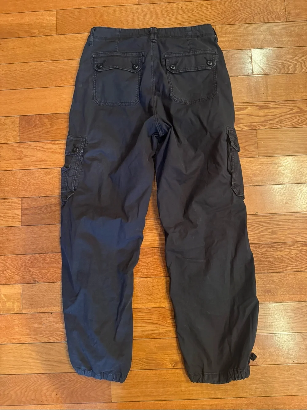 American Eagle Black Cargo Pants Women’s Size 8 Utility Jogger Ankle Tie GUC - Picture 7 of 7